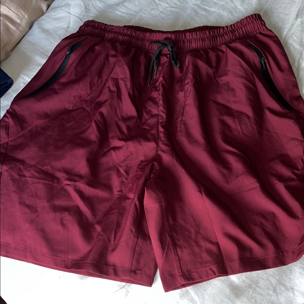 The TikTok rage Men's Athletic Shorts - Burgundy- large